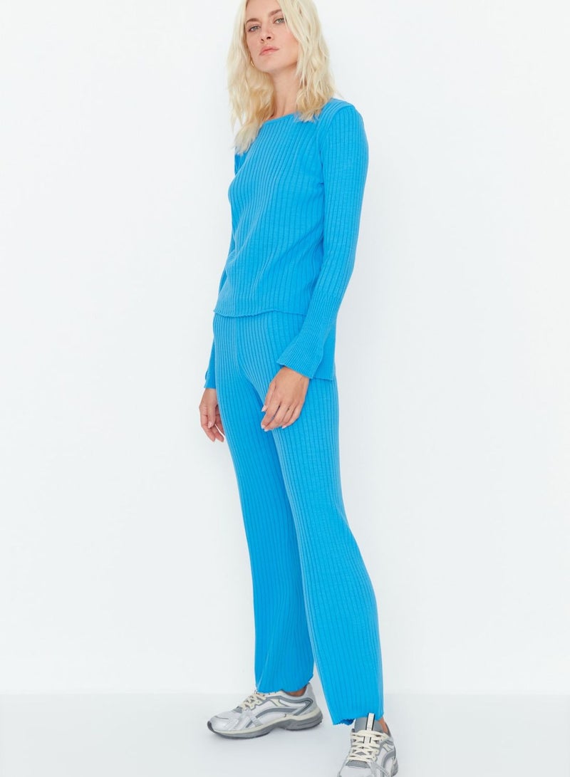 Ribbed Knitted Top & Pants Set