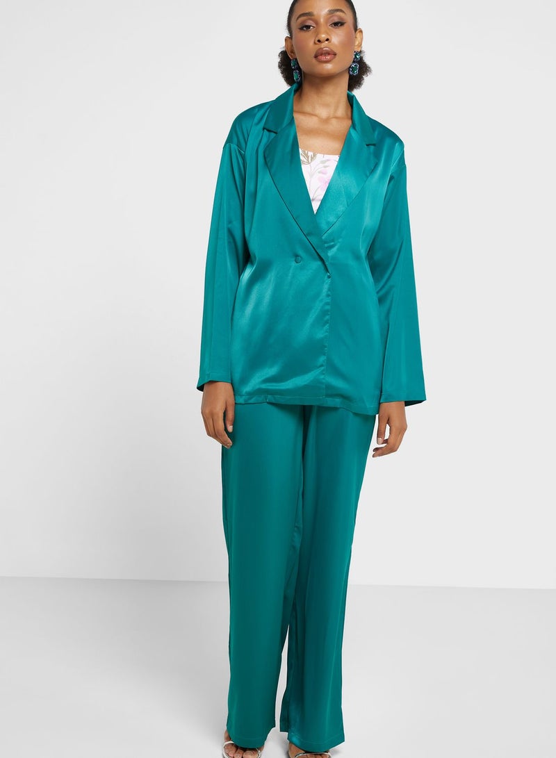 Double-Breasted Blazer And Pant Set