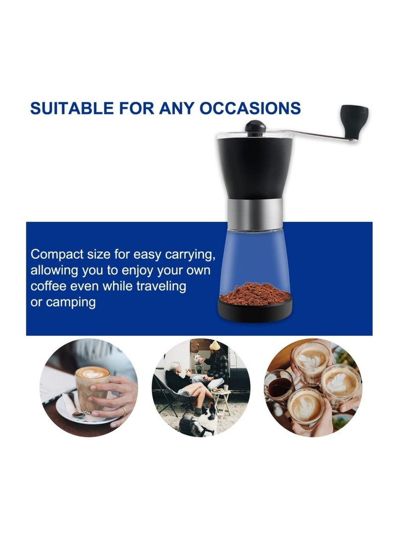 DMG Manual Coffee Grinder, Thickness Adjustable with Double Bearing and Ceramic Grinding Core Burr Made of Stainless Steel for Travel or Camping
