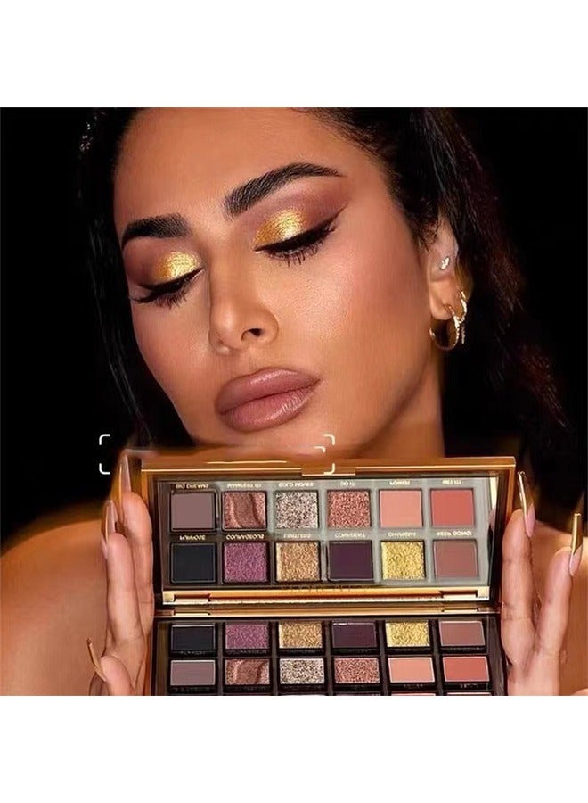 Empowered Eyeshadow palette Multicolour, 18 Colors Matte Shimmer Glitter Multi Reflective Shades Ultra Pigmented Makeup Eye Shadow Powder Waterproof Eye Shadow