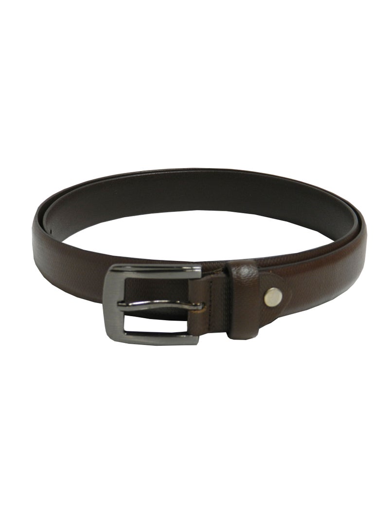 GENUINE LEATHER 25 MM UNISEX  FORMAL  BELT  IN BROWN