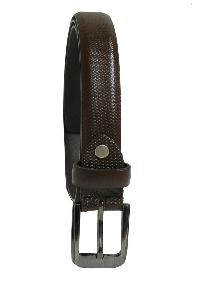 GENUINE LEATHER 25 MM UNISEX  FORMAL  BELT  IN BROWN