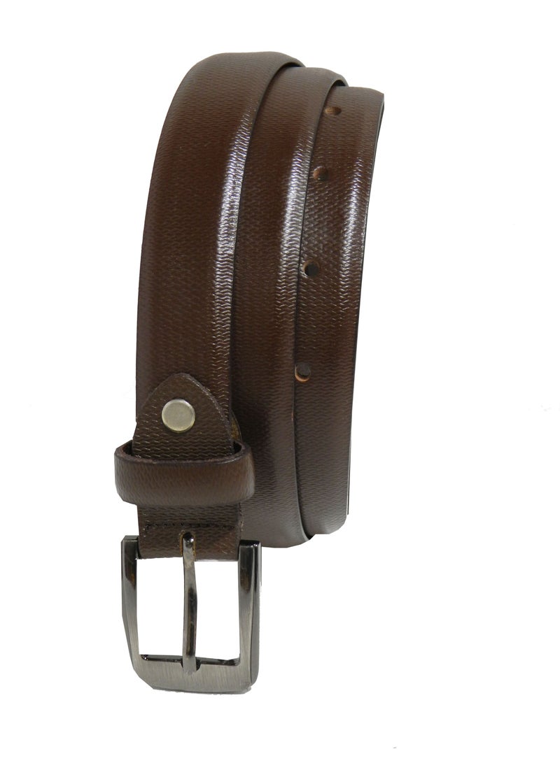 GENUINE LEATHER 25 MM UNISEX  FORMAL  BELT  IN BROWN