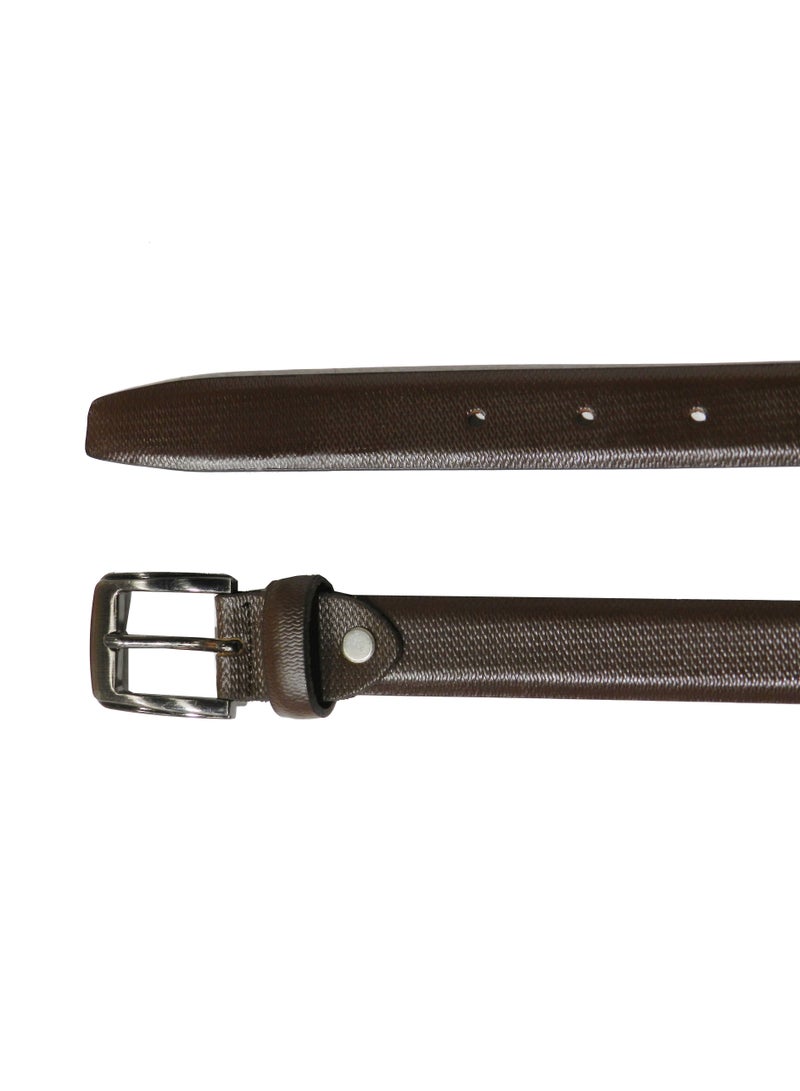 GENUINE LEATHER 25 MM UNISEX  FORMAL  BELT  IN BROWN