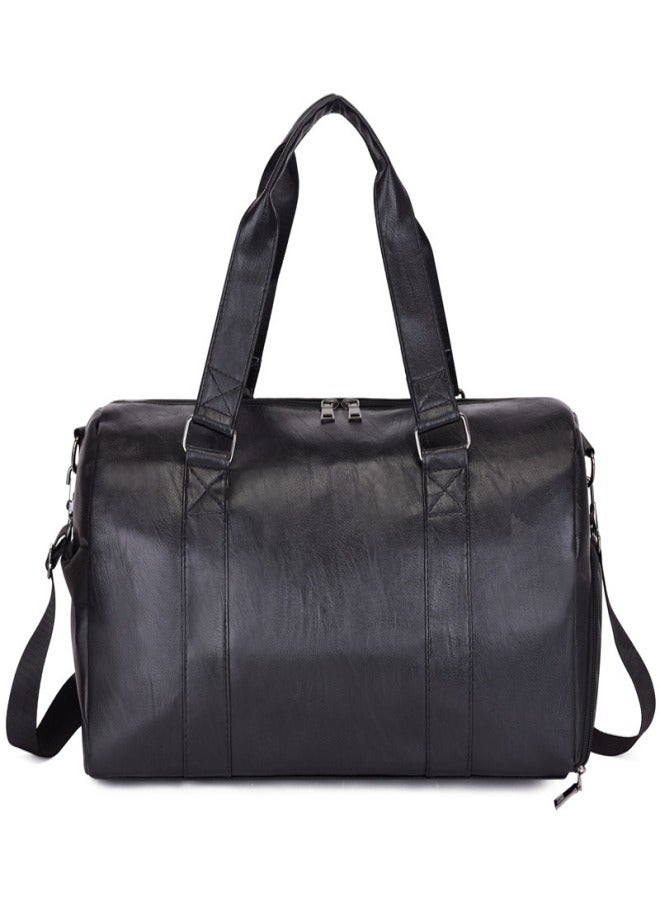 Large Capacity Waterproof Travel Duffel Bag Weekender Overnight Tote Bag Black
