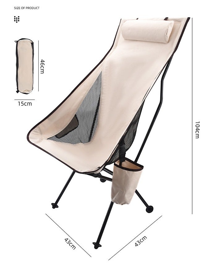 Camping Chair, Portable Folding Chair, Beach Chair with Side Pocket, Lightweight Hiking Chair available in 4 colours