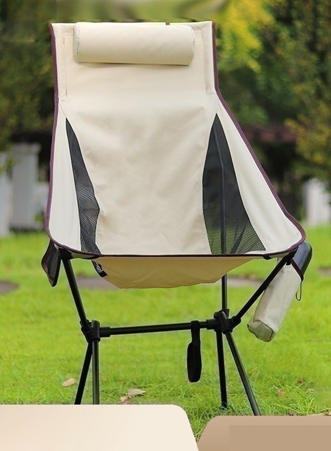 Camping Chair, Portable Folding Chair, Beach Chair with Side Pocket, Lightweight Hiking Chair available in 4 colours
