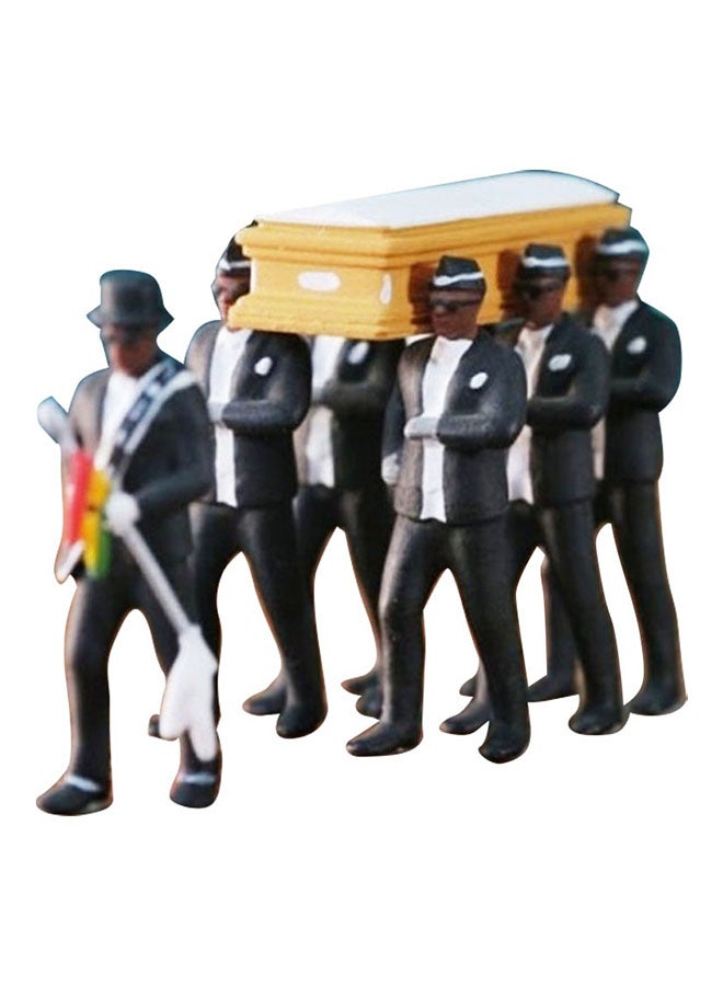 1/64 Ghana Funeral Coffin Dancing Pallbearer Team Model Action Figure Car Decor 20*10*20cm