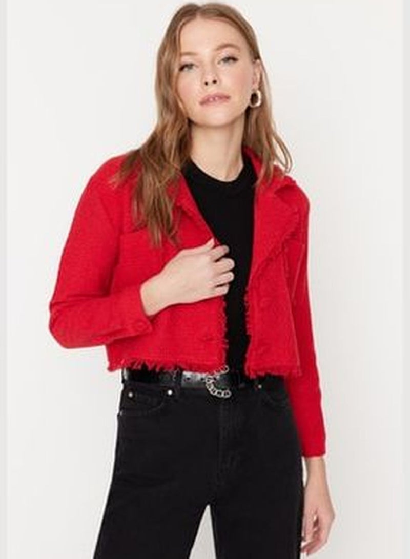 Red Tweed Woven Shirt TWOAW23GO00415