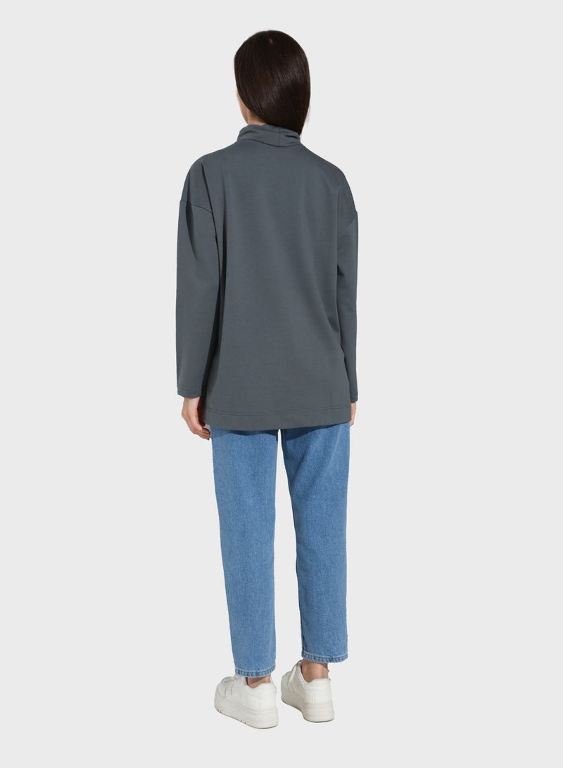 High Neck Sweatshirt