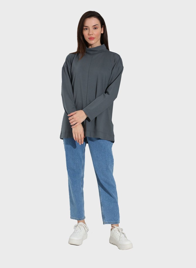 High Neck Sweatshirt