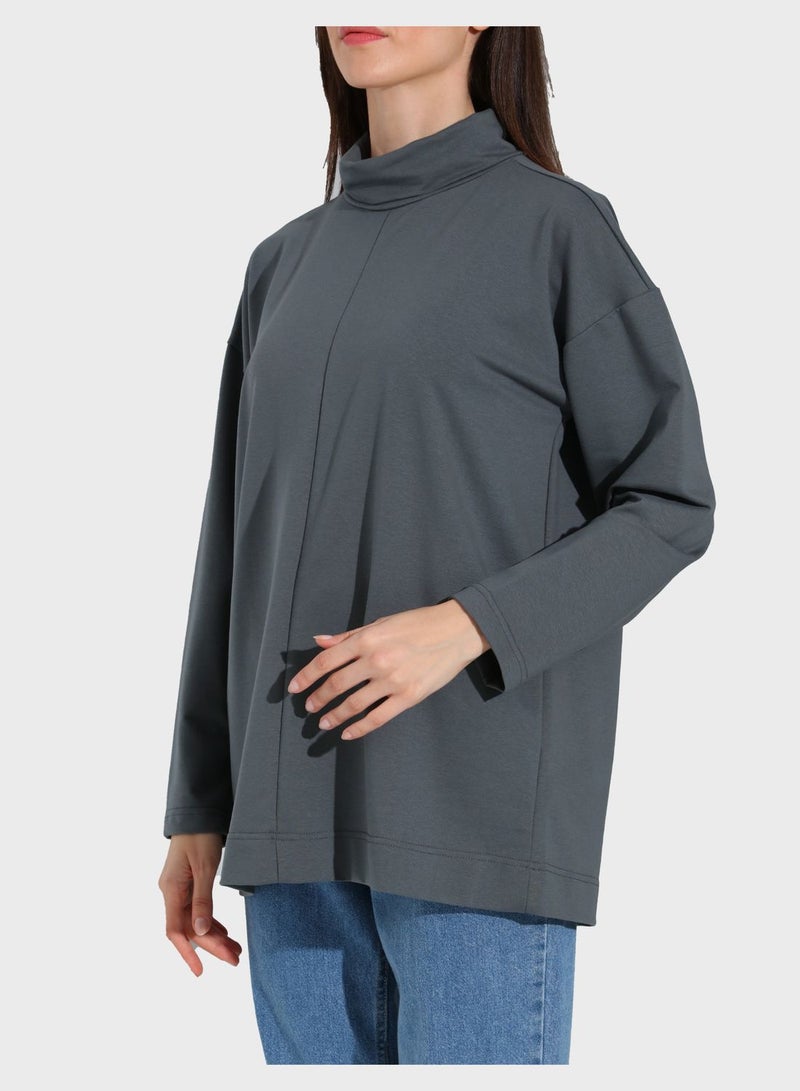 High Neck Sweatshirt