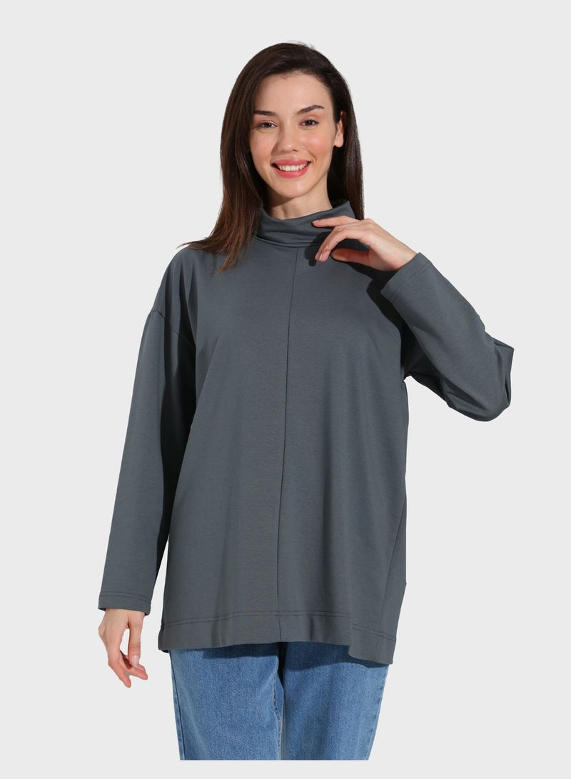 High Neck Sweatshirt