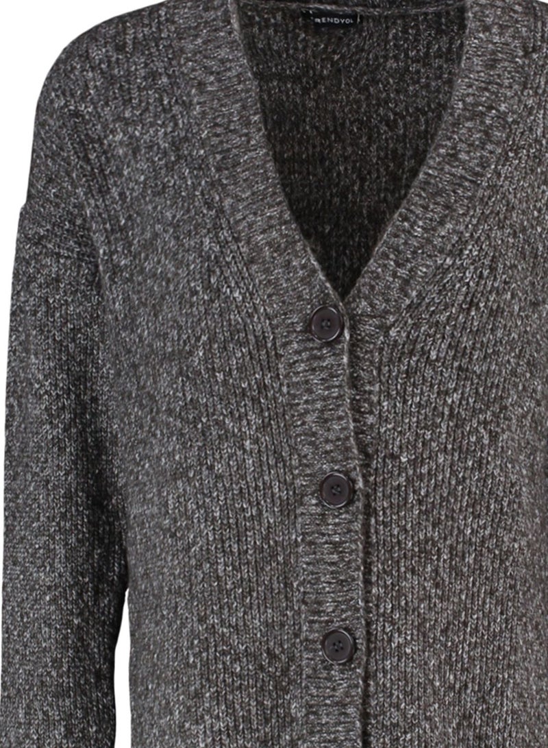 V-Neck Knitted Cardigan