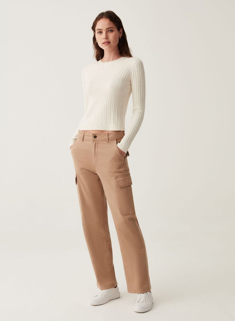 OVS Cargo Trousers In Cotton Twill
