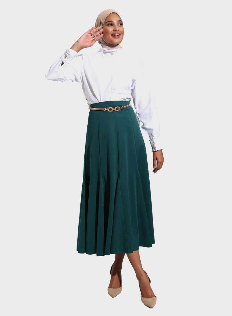 High Waist Embellished Skirt