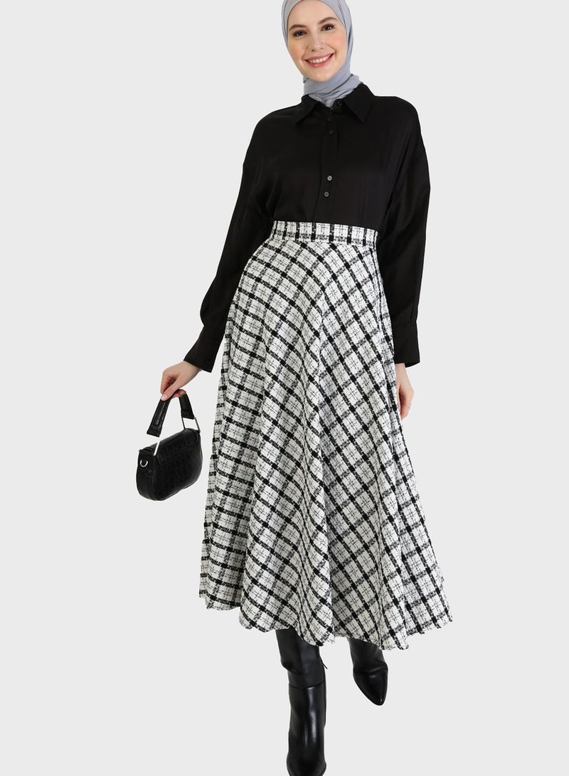 High Waist Printed Skirt