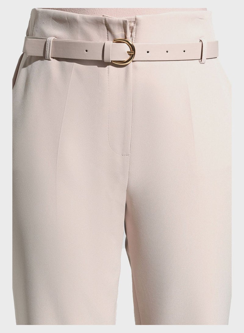 Belted High Waist Pants