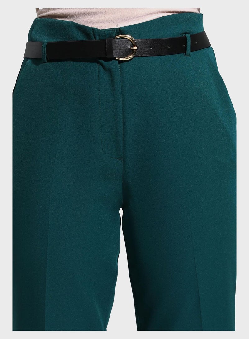 Belted High Waist Pants