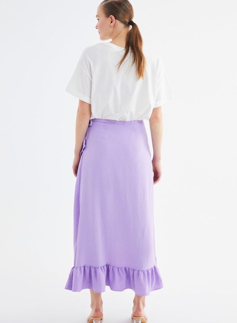 Ruffle Detail Midi Skirt