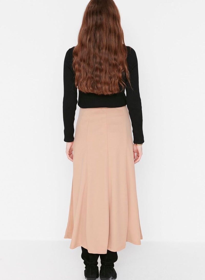 Semi Circular Detailed Maxi Skirt