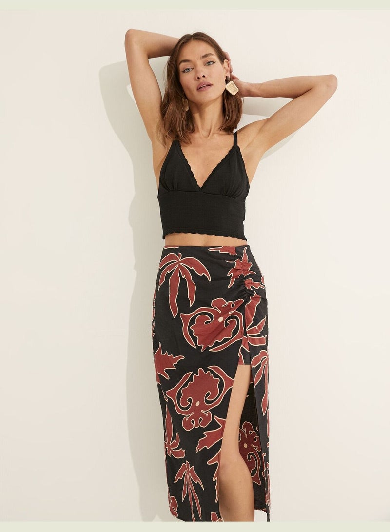 Melis Ağazat X Koton - Spaghetti Strap V Neck Knit Tank Top