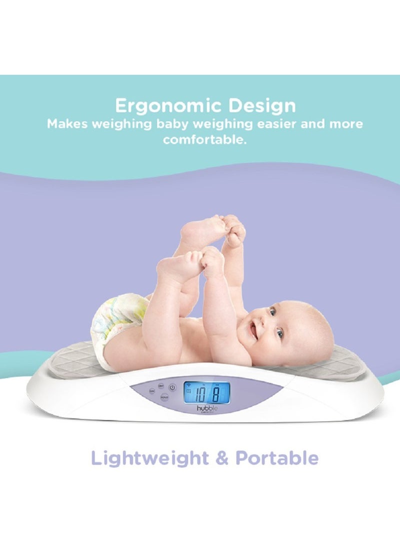 Grow Smart Baby Scale with Bluetooth For Newborn Babies And Infants with Soft Pad From 0+ Months-White
