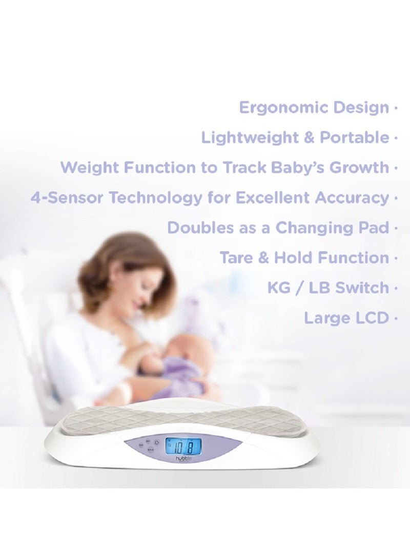 Grow Smart Baby Scale with Bluetooth For Newborn Babies And Infants with Soft Pad From 0+ Months-White