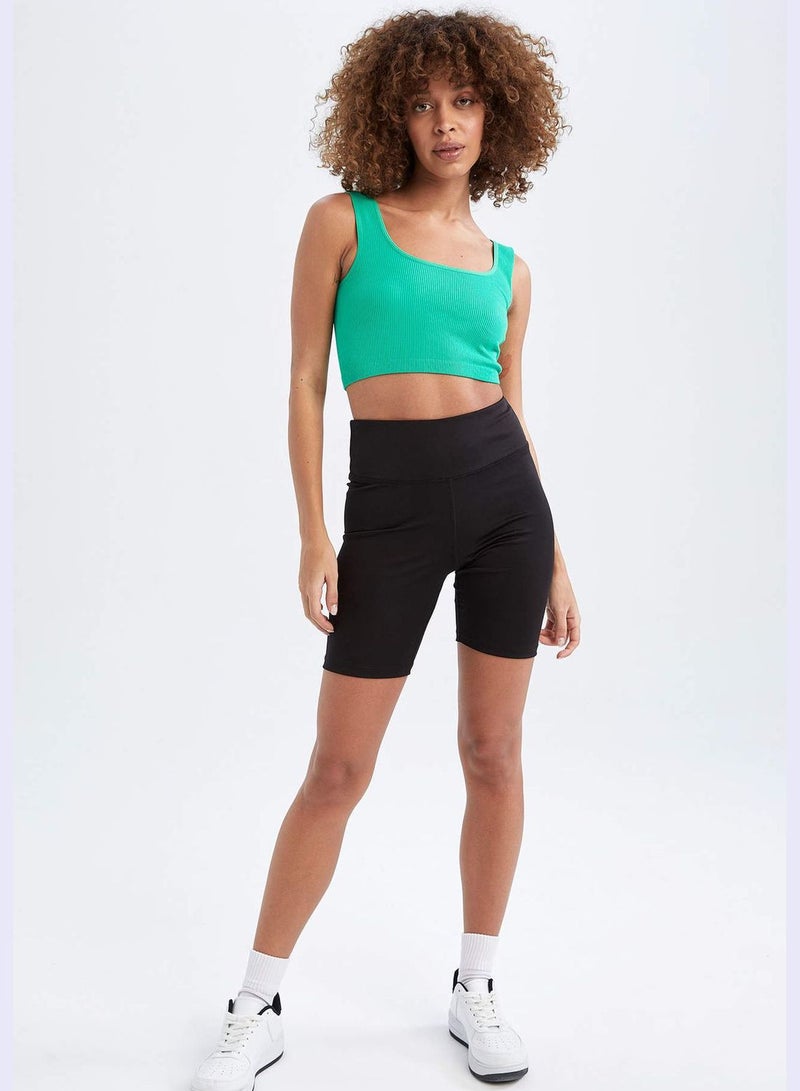 Crew Neck Strappy Sports Bra