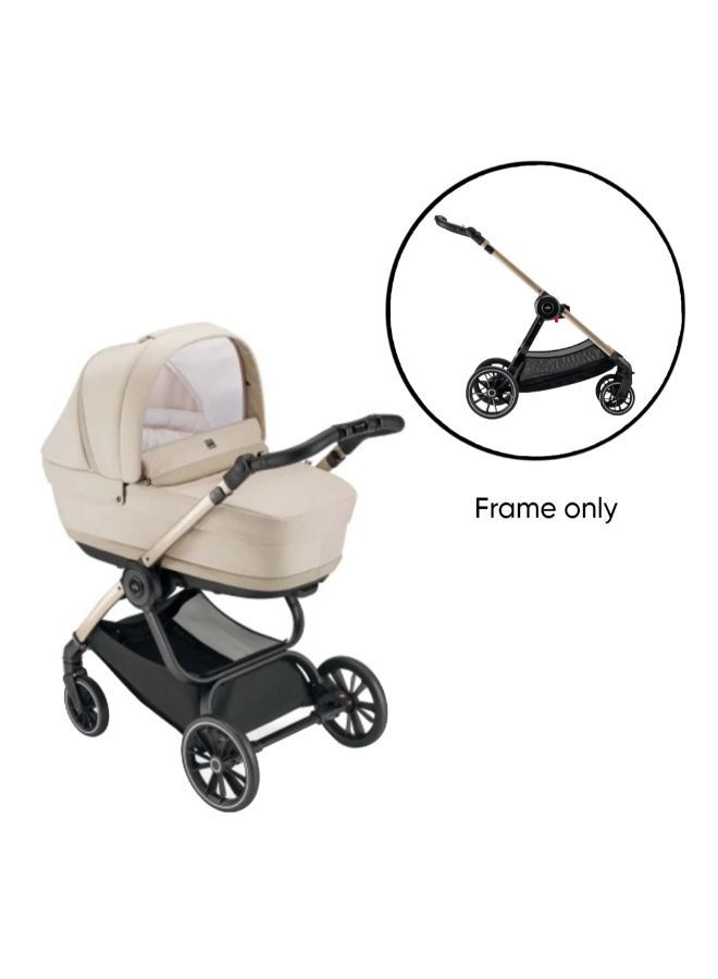 Techno Baby Stroller Aluminium Frame Base Universal Newborn/Infant/Baby/Kids Lightweight, Foldable, Hand Fold 0-22 Kg - Gold
