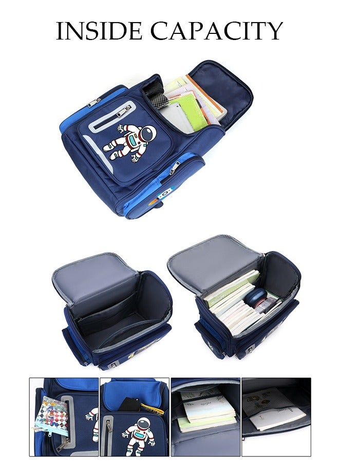 Boy's School Backpack with Pencil Case Waterproof Book Bag with Compartments for Teen Boy Kid Students Elementary School Kids' School Bag With Large Capacity