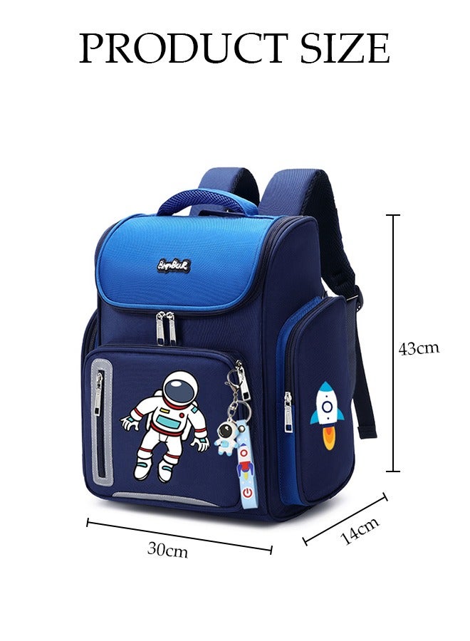 Boy's School Backpack with Pencil Case Waterproof Book Bag with Compartments for Teen Boy Kid Students Elementary School Kids' School Bag With Large Capacity