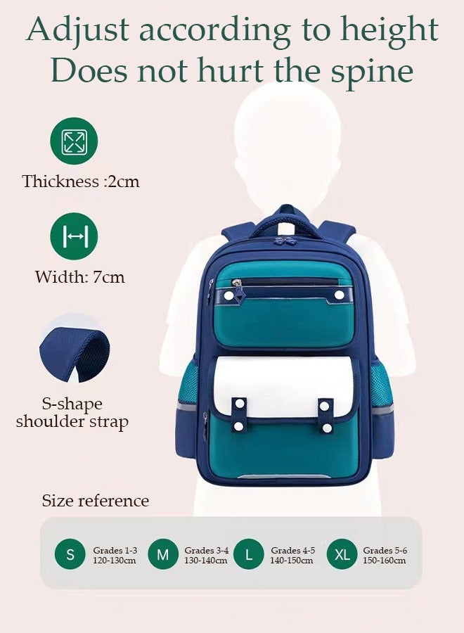 Boy's School Backpack Waterproof Book Bag with Compartments for Teen Boy Kid Students Elementary School Kids' School Bag with Large Capacity