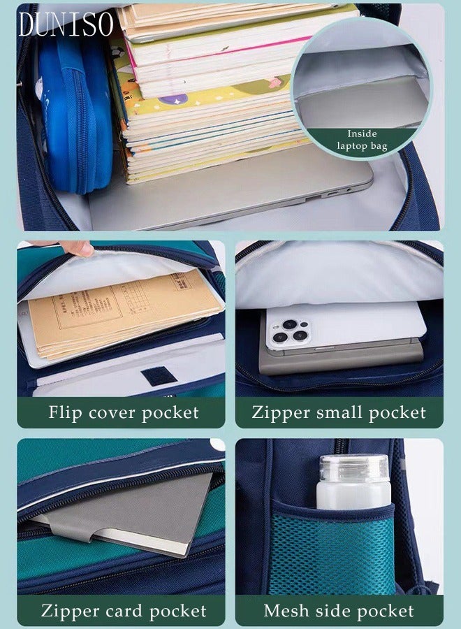 Boy's School Backpack Waterproof Book Bag with Compartments for Teen Boy Kid Students Elementary School Kids' School Bag with Large Capacity
