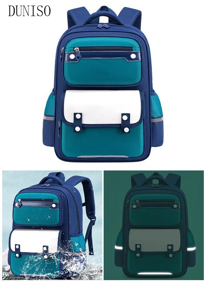 Boy's School Backpack Waterproof Book Bag with Compartments for Teen Boy Kid Students Elementary School Kids' School Bag with Large Capacity