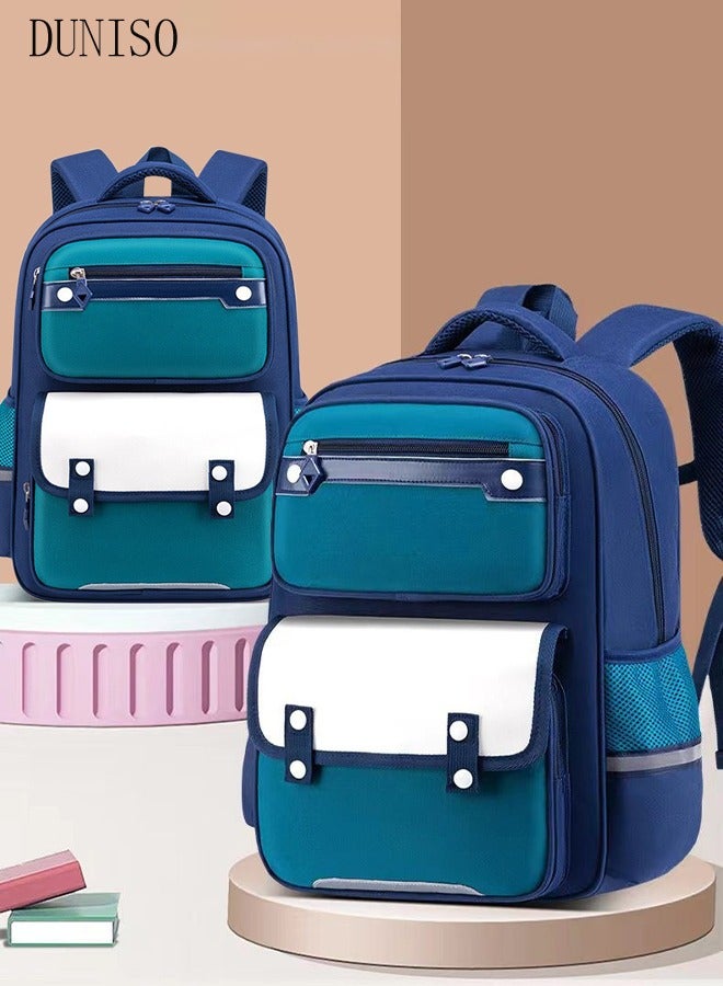 Boy's School Backpack Waterproof Book Bag with Compartments for Teen Boy Kid Students Elementary School Kids' School Bag with Large Capacity