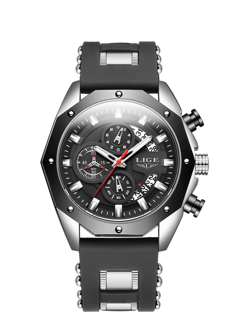 Men's Newest Wristwatch Fashion Chronograph Waterproof Sports Watch with a Box