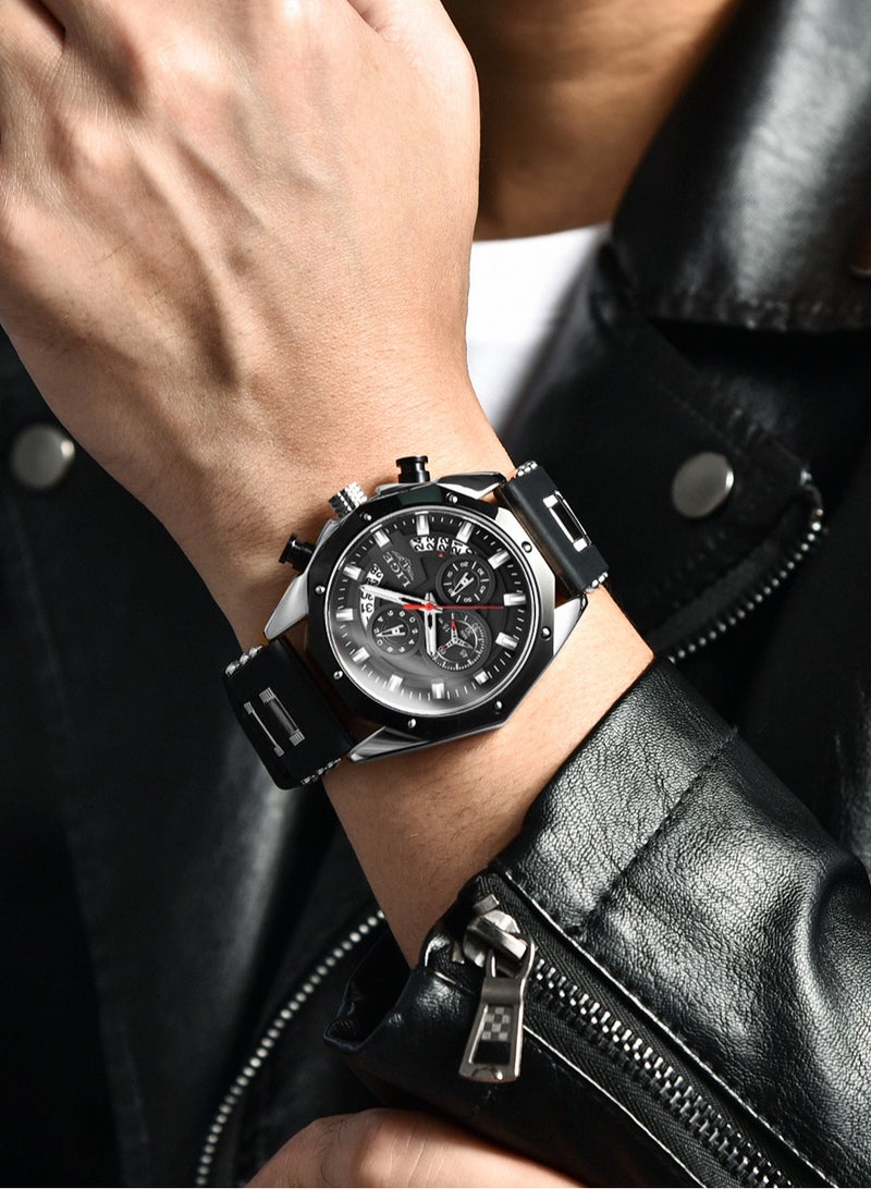 Men's Newest Wristwatch Fashion Chronograph Waterproof Sports Watch with a Box