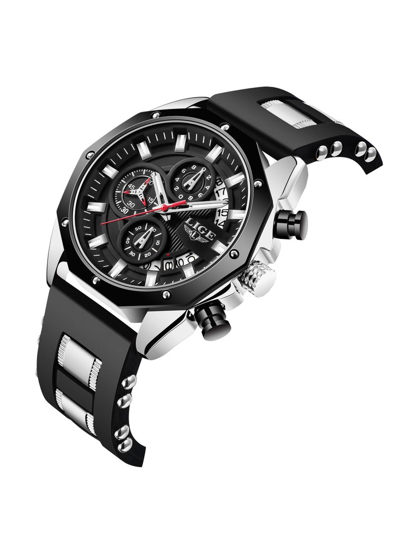 Men's Newest Wristwatch Fashion Chronograph Waterproof Sports Watch with a Box