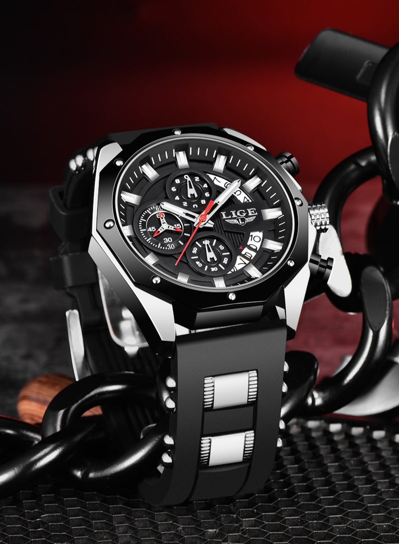 Men's Newest Wristwatch Fashion Chronograph Waterproof Sports Watch with a Box