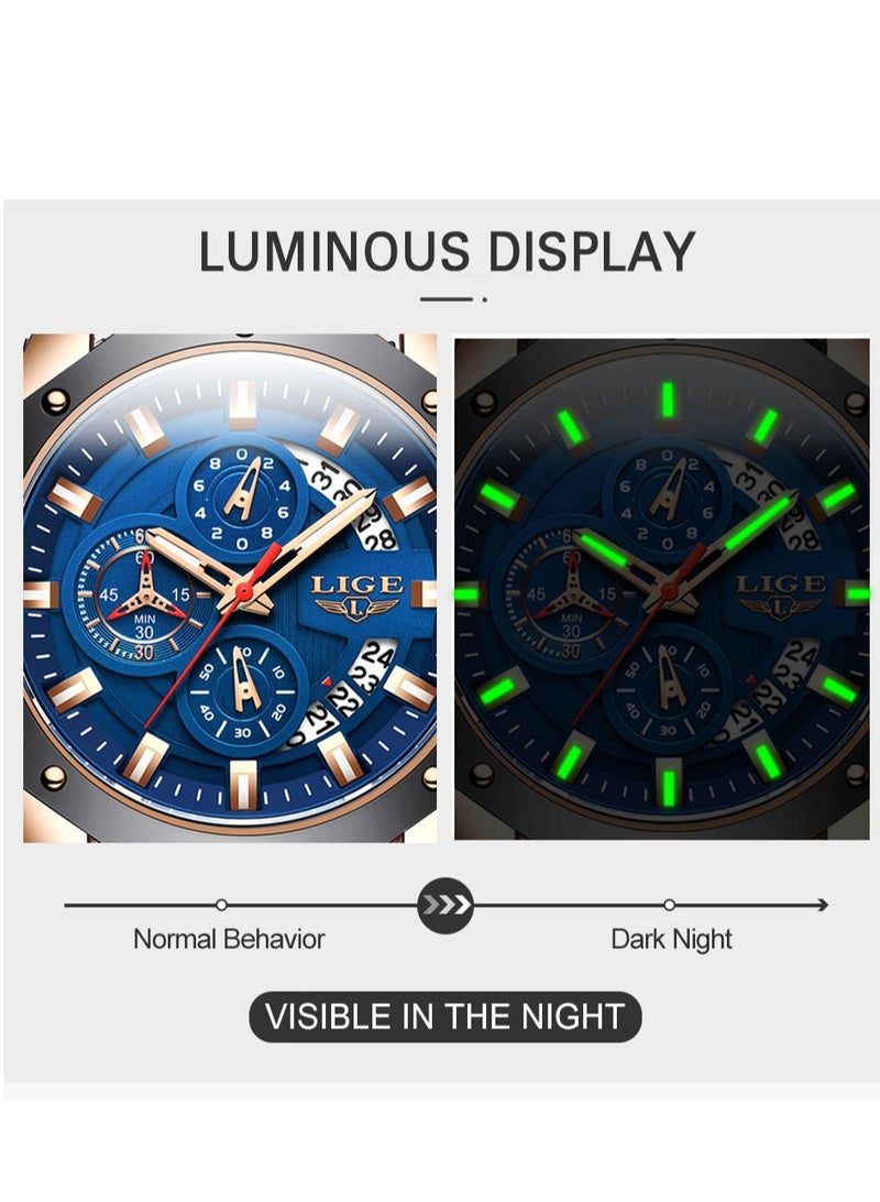 Men's Newest Wristwatch Fashion Chronograph Waterproof Sports Watch with a Box