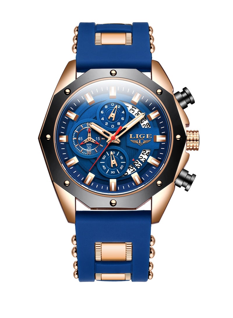 Men's Newest Wristwatch Fashion Chronograph Waterproof Sports Watches with a Box