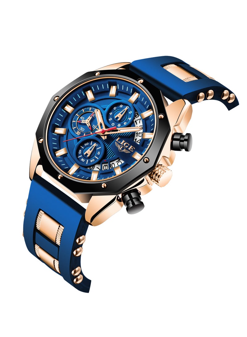 Men's Newest Wristwatch Fashion Chronograph Waterproof Sports Watches with a Box