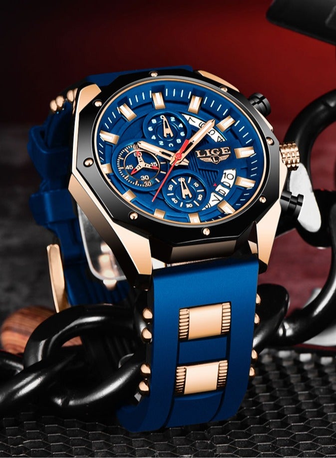 Men's Newest Wristwatch Fashion Chronograph Waterproof Sports Watches with a Box