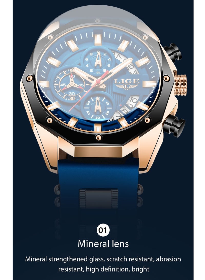 Men's Newest Wristwatch Fashion Chronograph Waterproof Sports Watches with a Box