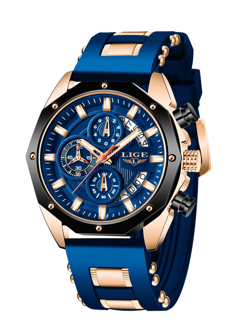 Men's Newest Wristwatch Fashion Chronograph Waterproof Sports Watches with a Box