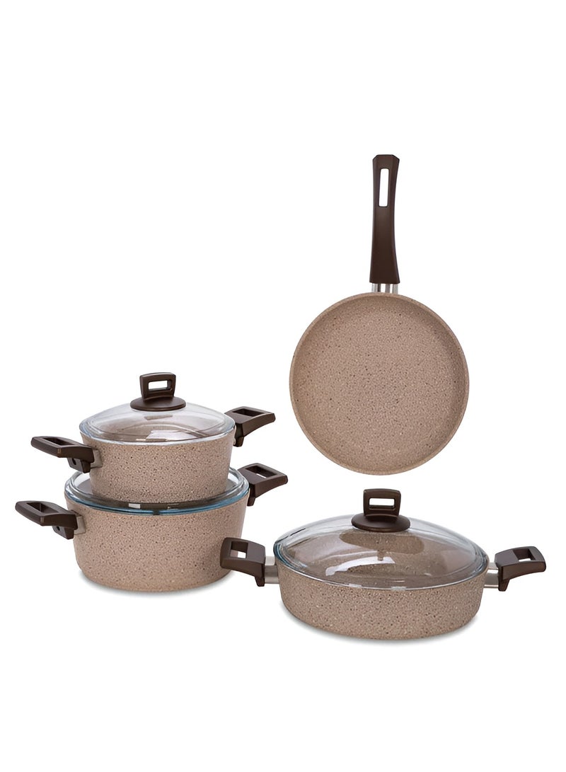 Cookware Set 7 pieces - Pots and Pans Non Stick Coating Cooking Set Pots