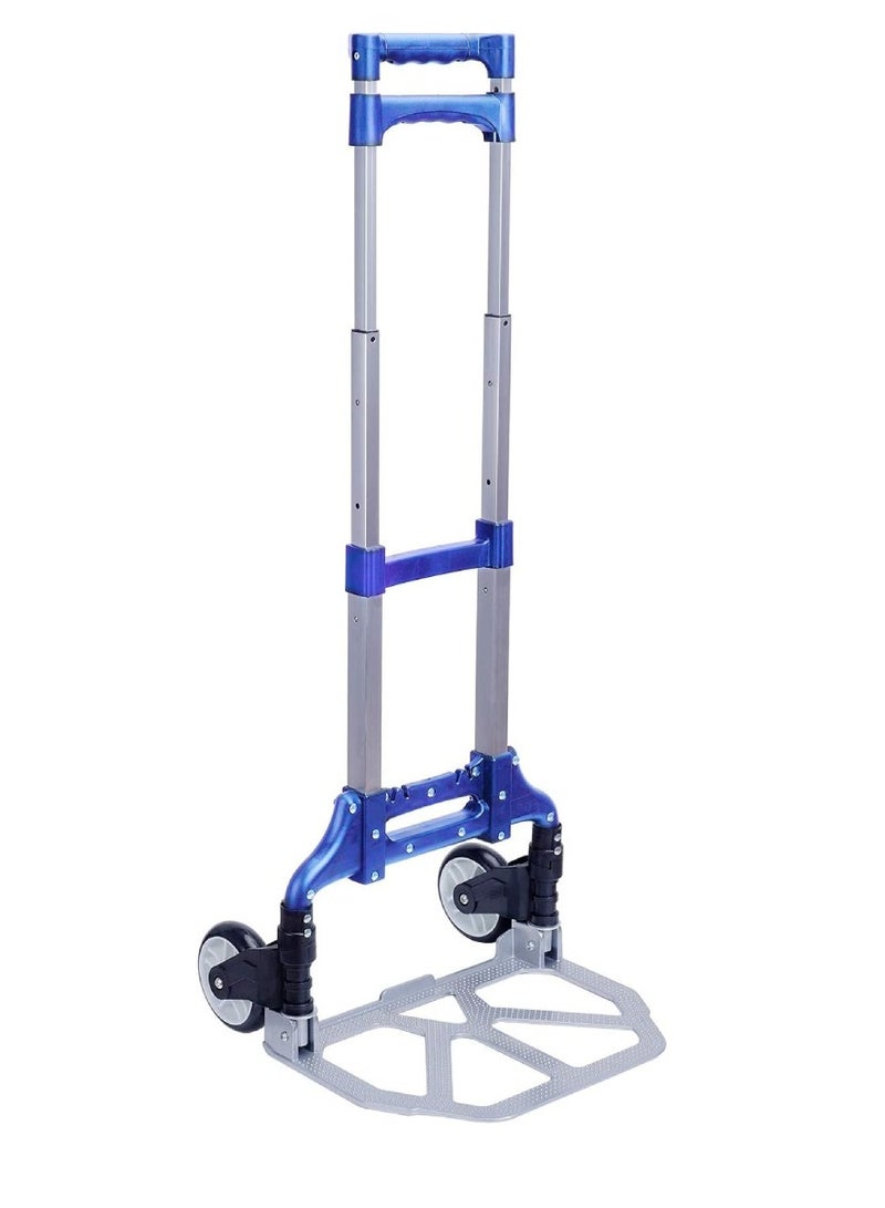 Folding Hand Truck Trolley Heavy Duty Dolly Cart With Telescoping Handle Elastic Ropes Wheels Ideal For Shopping And Travel Multi Purpose Hand Truck Heavy Duty Foldable Luggage Trolley 70KG
