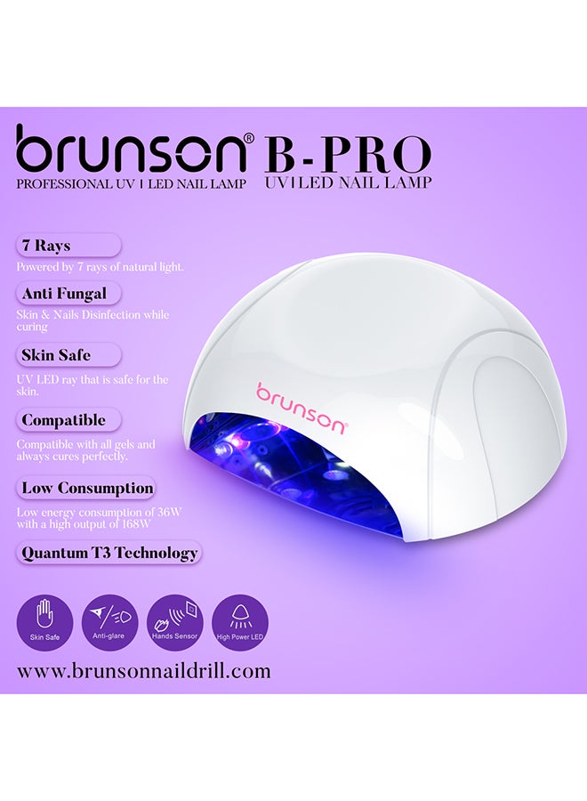 UV LED Nail Lamp, 168W Portable B-Pro Quantum Nail Lamp for Fingernail Toenail Gel Nails Polish  UV LED Nail Dryer LCD Display UV Light for Nail for Curing Gel Polish and Polygel, Manicure Nail Art