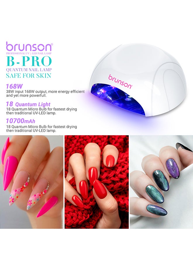 UV LED Nail Lamp, 168W Portable B-Pro Quantum Nail Lamp for Fingernail Toenail Gel Nails Polish  UV LED Nail Dryer LCD Display UV Light for Nail for Curing Gel Polish and Polygel, Manicure Nail Art